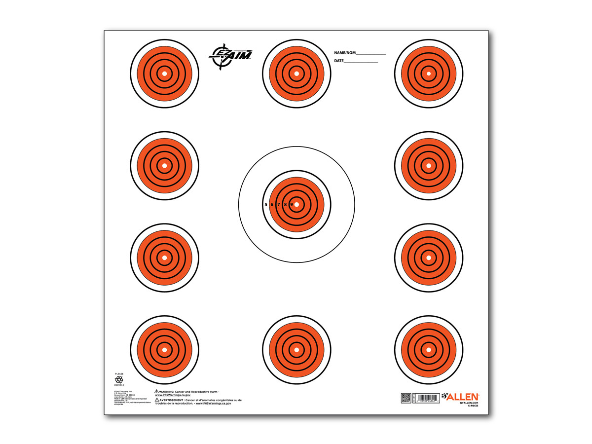 Allen Company EZ Aim 11 Spot Indoor Target, 12x12, 13-pack