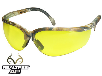 Radians Journey AP Safety Glasses, Realtree AP Camo Frame, Anti-Fog Yellow Lenses