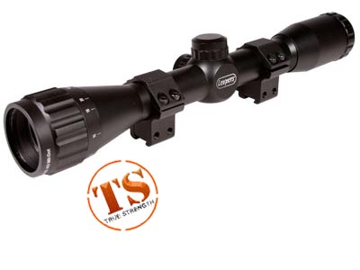 Leapers UTG 4x32 AO Rifle Scope, Mil-Dot Reticle, 1/4 MOA, 1" Tube, 3/8" Rings