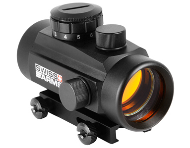 Swiss Arms Red Dot Sight, Metal, Black with Integral Weaver Rail