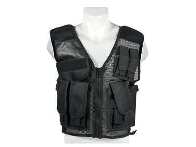 Swiss Arms Tactical Vest, Adj. Strap, Pouches, Black Mesh