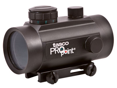 Tasco Pro Point Dot Sight, Red-Green-Black, 5 MOA, Integral Weaver Mount