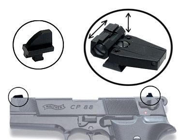 Walther Adjustable Sights for the CP88 Pistol