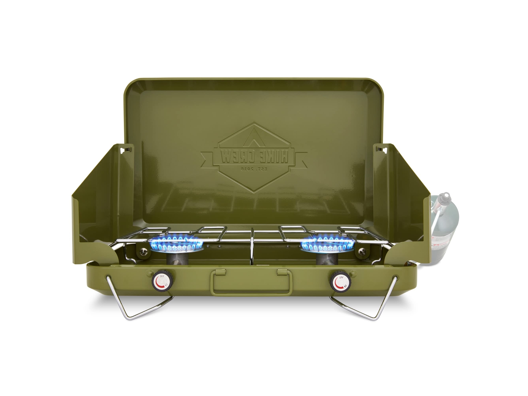 Hike Crew 2 Propane Portable Burner Camping Stove, W/Igniter, Green