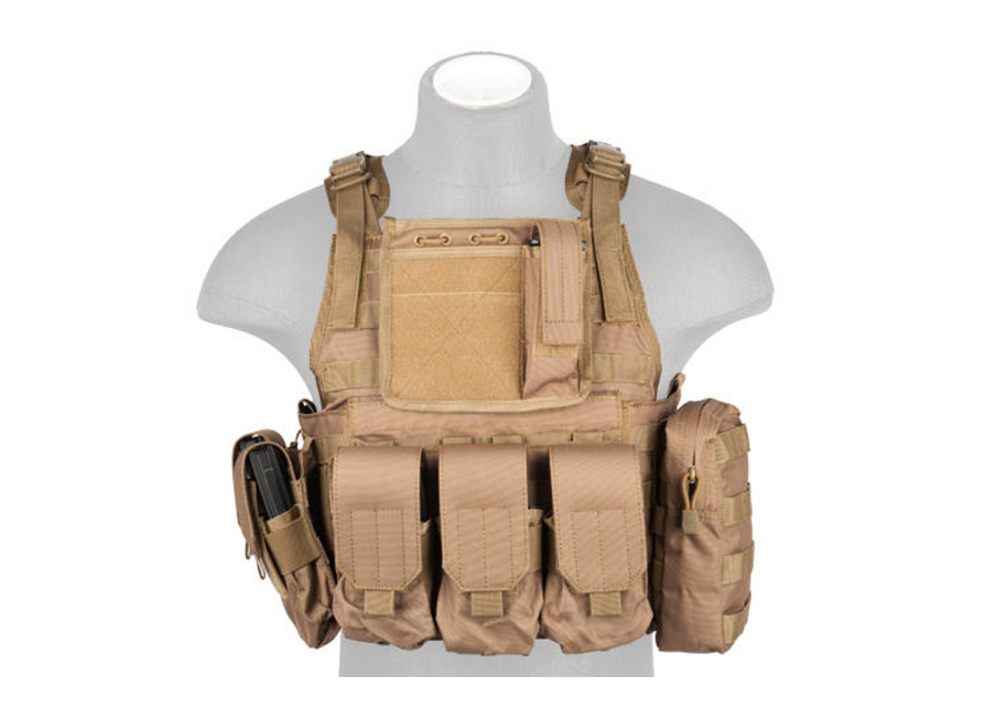 Lancer Tactical Airsoft Tactical Vest Coyote Brown
