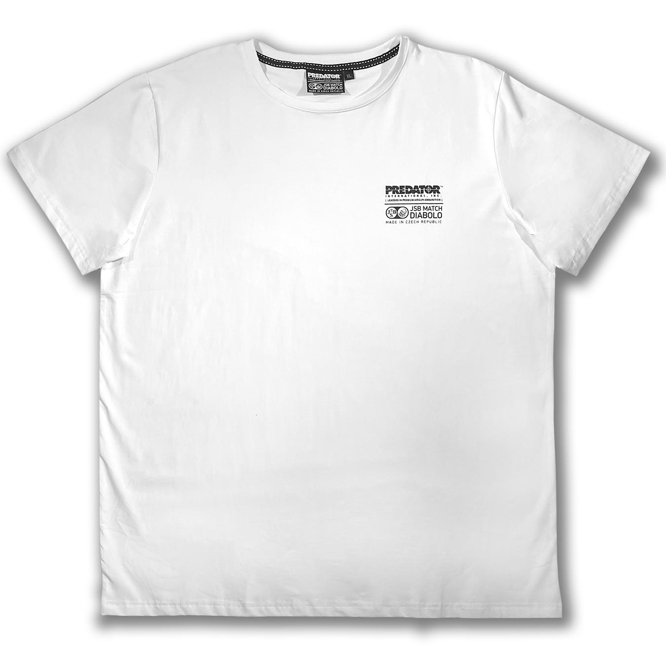 JSB Predator Short Sleeve Cotton/Spandex T-Shirt, White, Medium