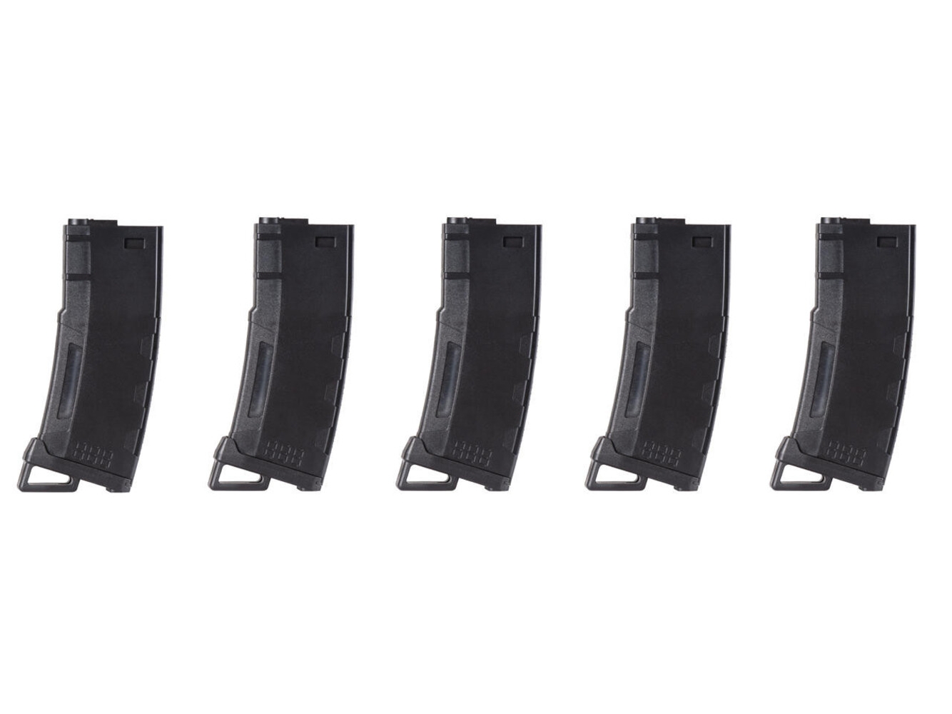 Lancer Tactical LT 130 Rd High Speed Midcap M4 Airsoft Mag, 5 Pk, Black