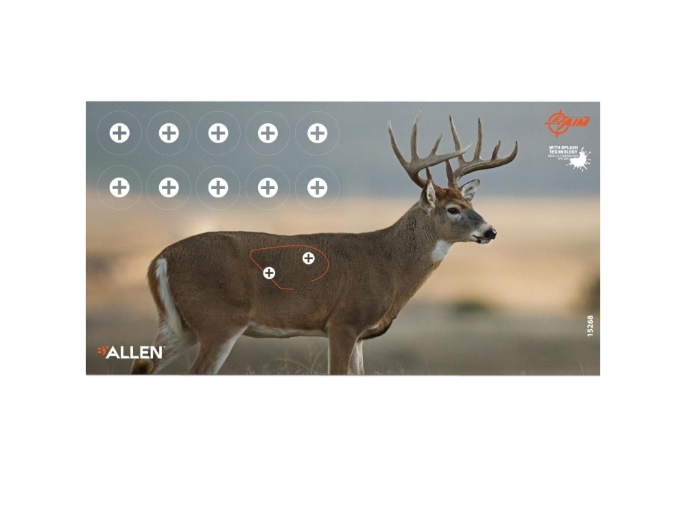 Allen EZ Aim Splash Reactive Whitetail Paper Targets, 3 count