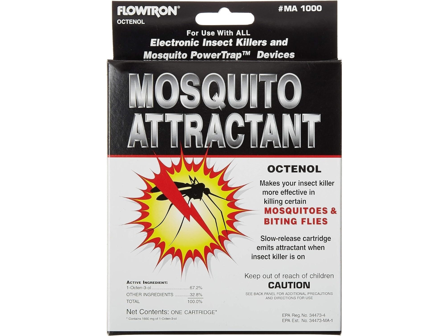 Flowtron Octenol Mosquito Attractant Cartridge, 5 Times More Effective