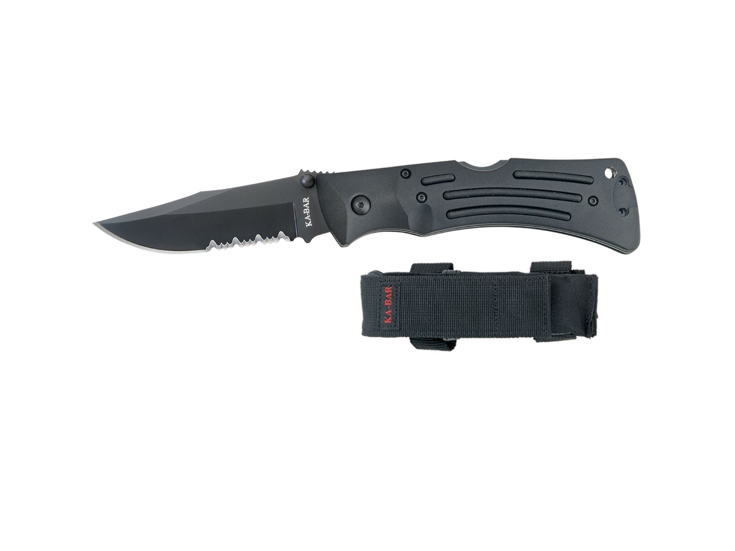 Ka-Bar Mule Folder 3.88 In Black Combo Blade Zytel Handle