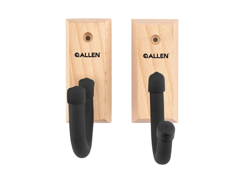 Allen Defender Hooks With Wooden Mounting Plaque, Black