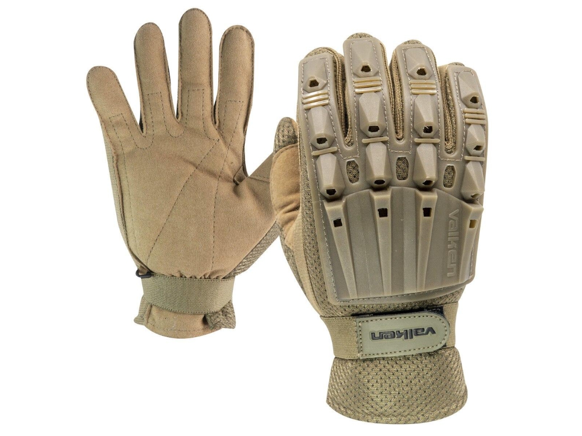 Valken Alpha Full Finger Gloves, Tan, Large