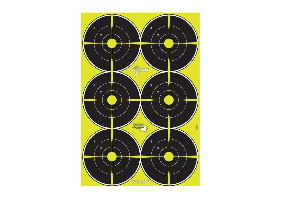 Allen EZ Aim Splash Reactive Paper Shooting Targets, None