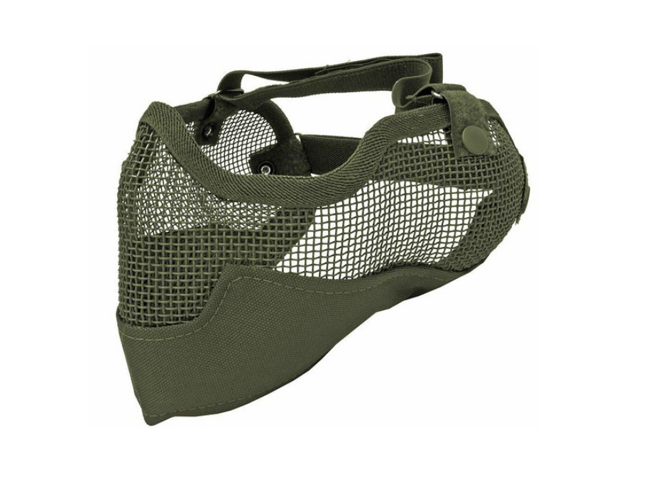 Raptor Steel Mesh Half Face Mask w/ Ear Protection, OD Green
