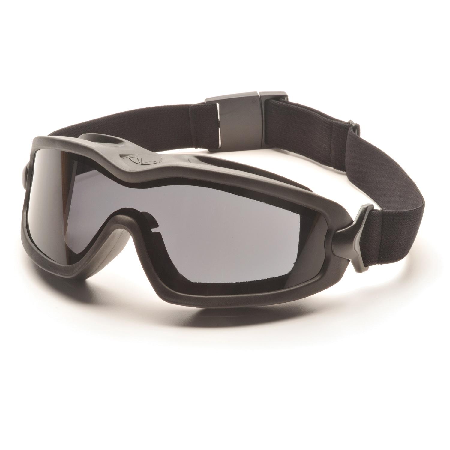 Pyramex  V2G-Plus Goggles Black Strap Gray Dual AF Lens
