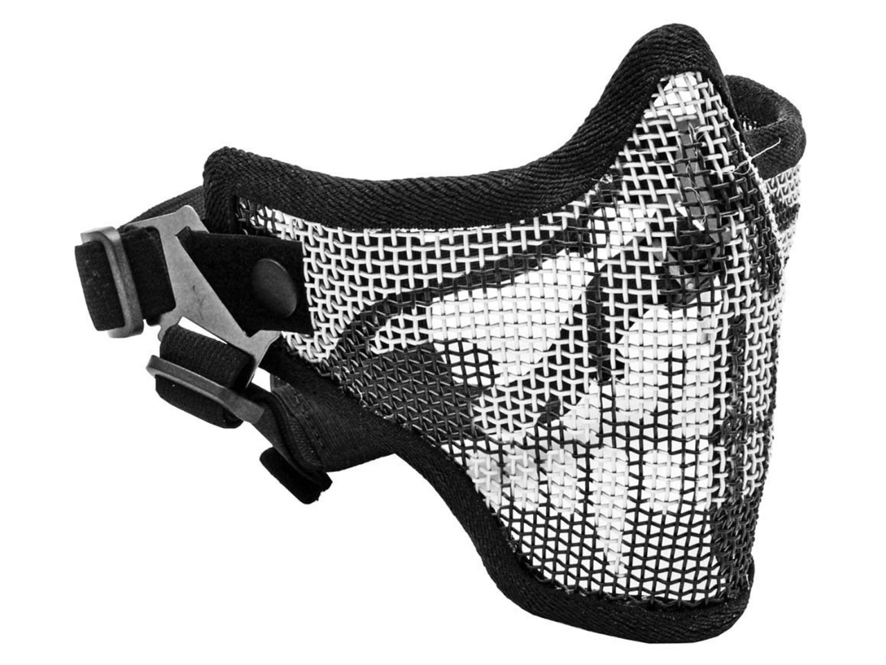 UK Arms 2G Steel Mesh Half Face Mask, Black w/ Skull