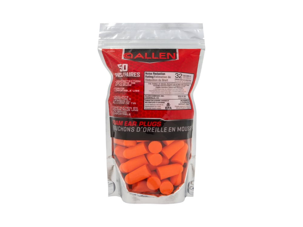 Allen Foam Ear Plugs, Orange