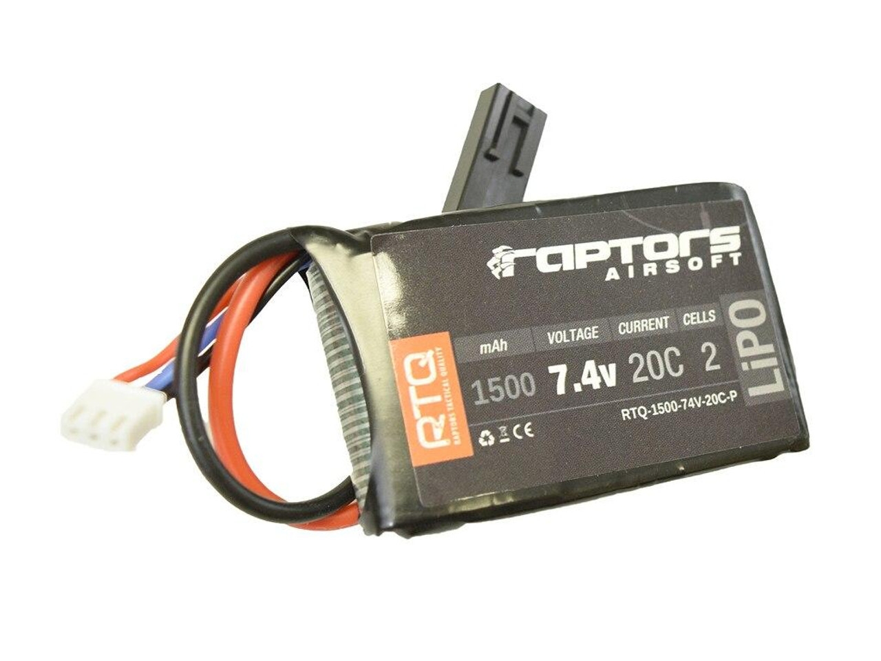 Raptor RTQ 7.4V 1500 MAh 20C LiPO Airsoft Battery