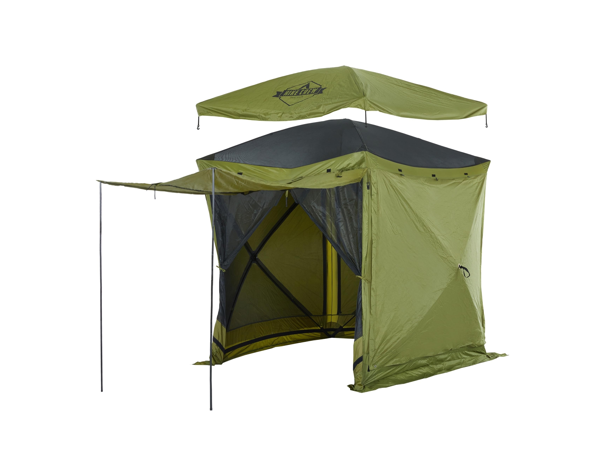 Hike Crew 6.5 x 6.5 Gazebo Tent, Outdoor Tent Canopy with Roof, Green
