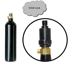Air Venturi Refillable 12 oz. tank with S-16 CO2 Adapter.
