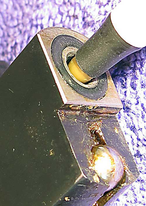 Ballpoint pen used to deeply seat pellet