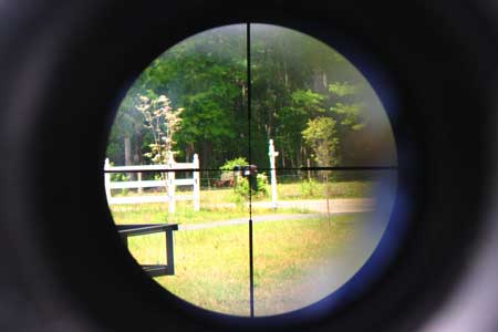 Sheridan Blue Streak with Leapers scope--looking through the reticle