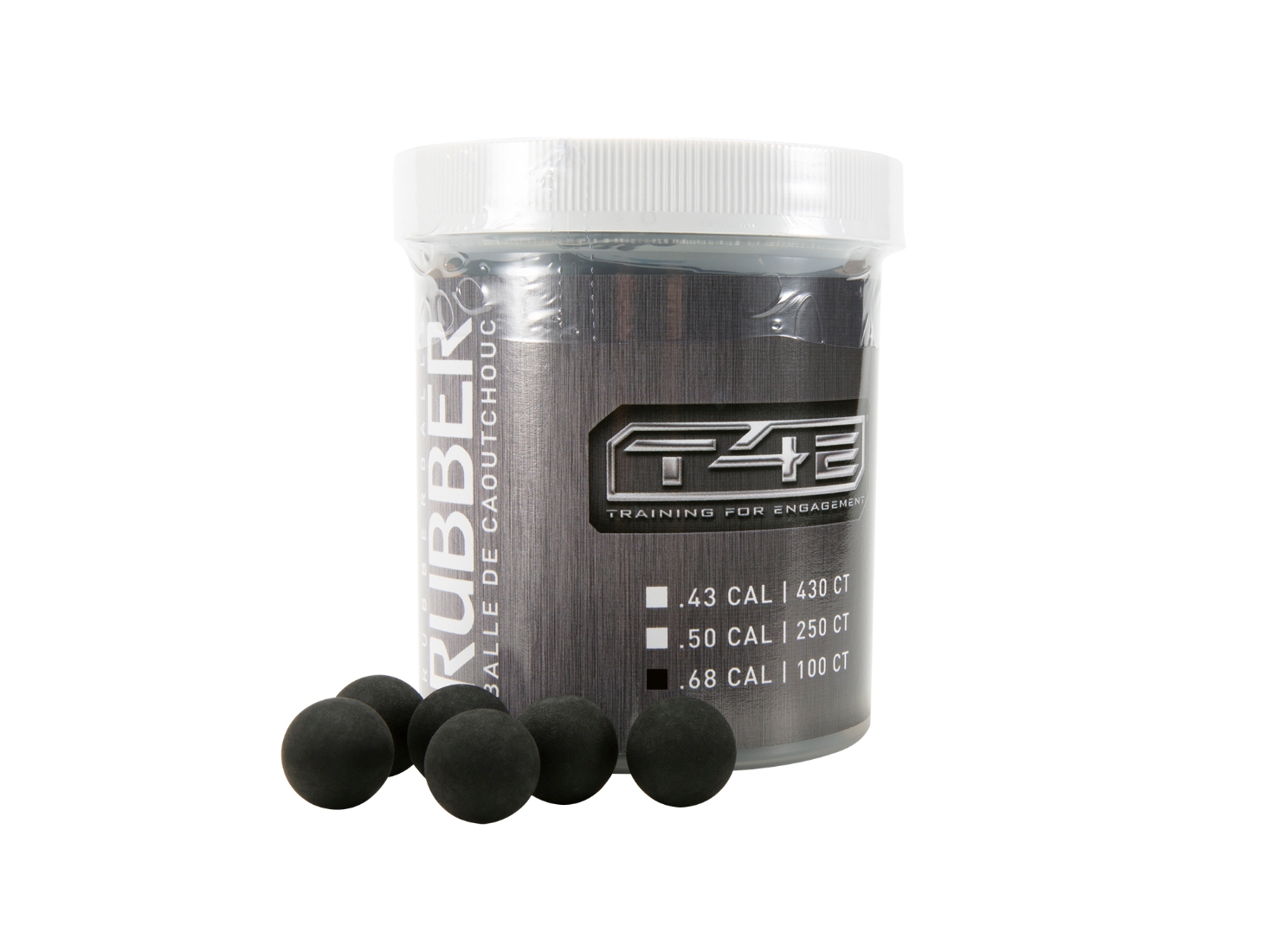 T4E Rubber Balls .68 Cal Ammo 100 Ct, Black, 100 Count