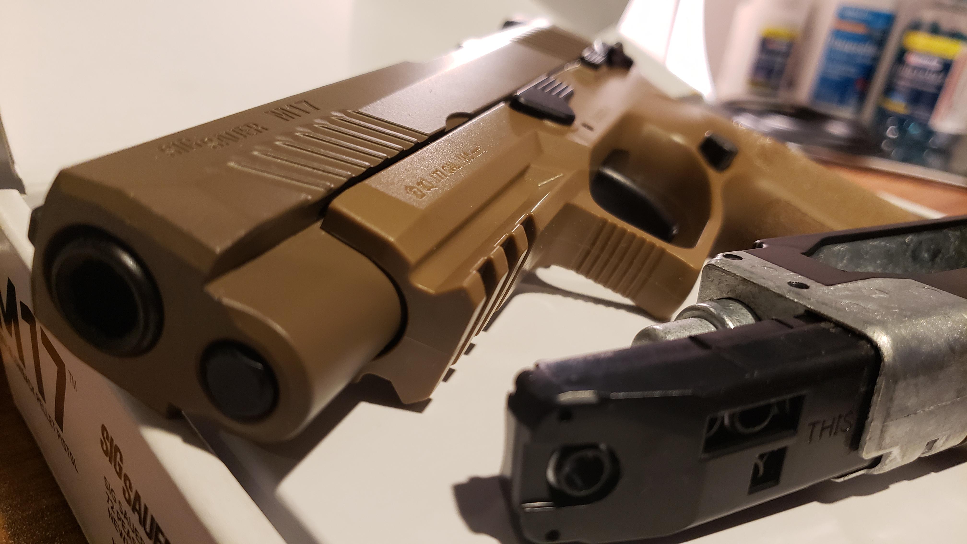 SIG Sauer M17 P320 ASP Tan | CO2 Pellet Pistol | Pyramyd AIR