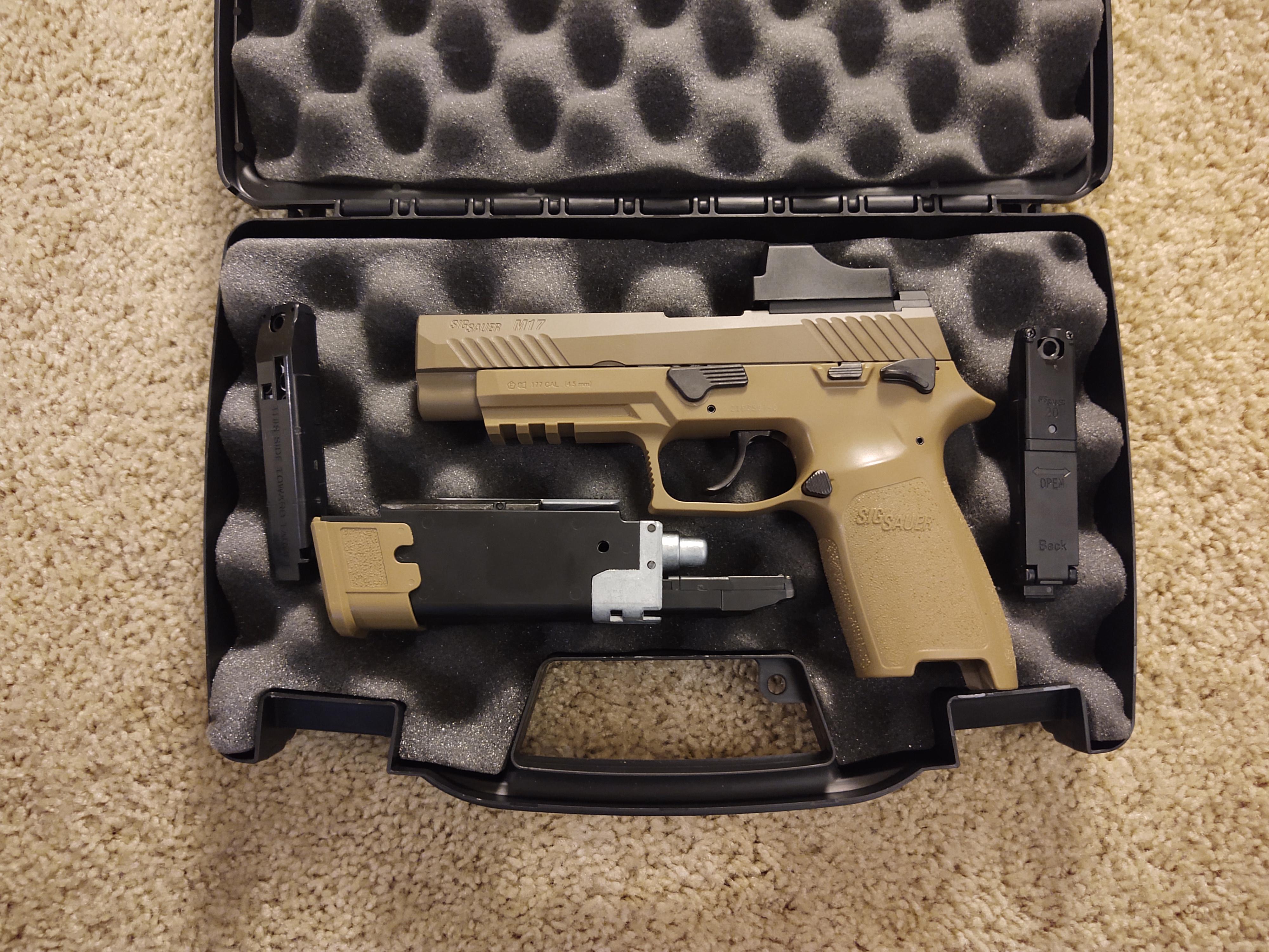 SIG Sauer M17 P320 ASP Tan | CO2 Pellet Pistol | Pyramyd AIR
