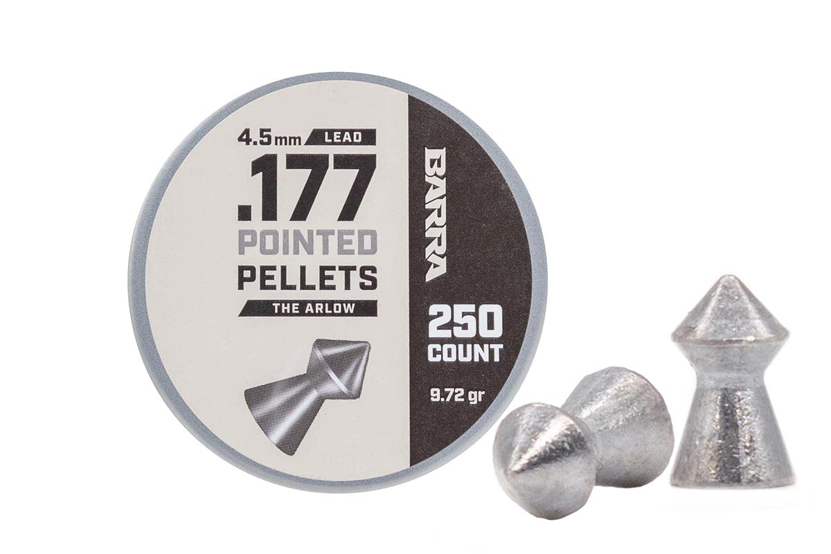 Barra Arlo Pointed Tip .177 cal Pellets - 250ct, .177 (4.5mm), Silver