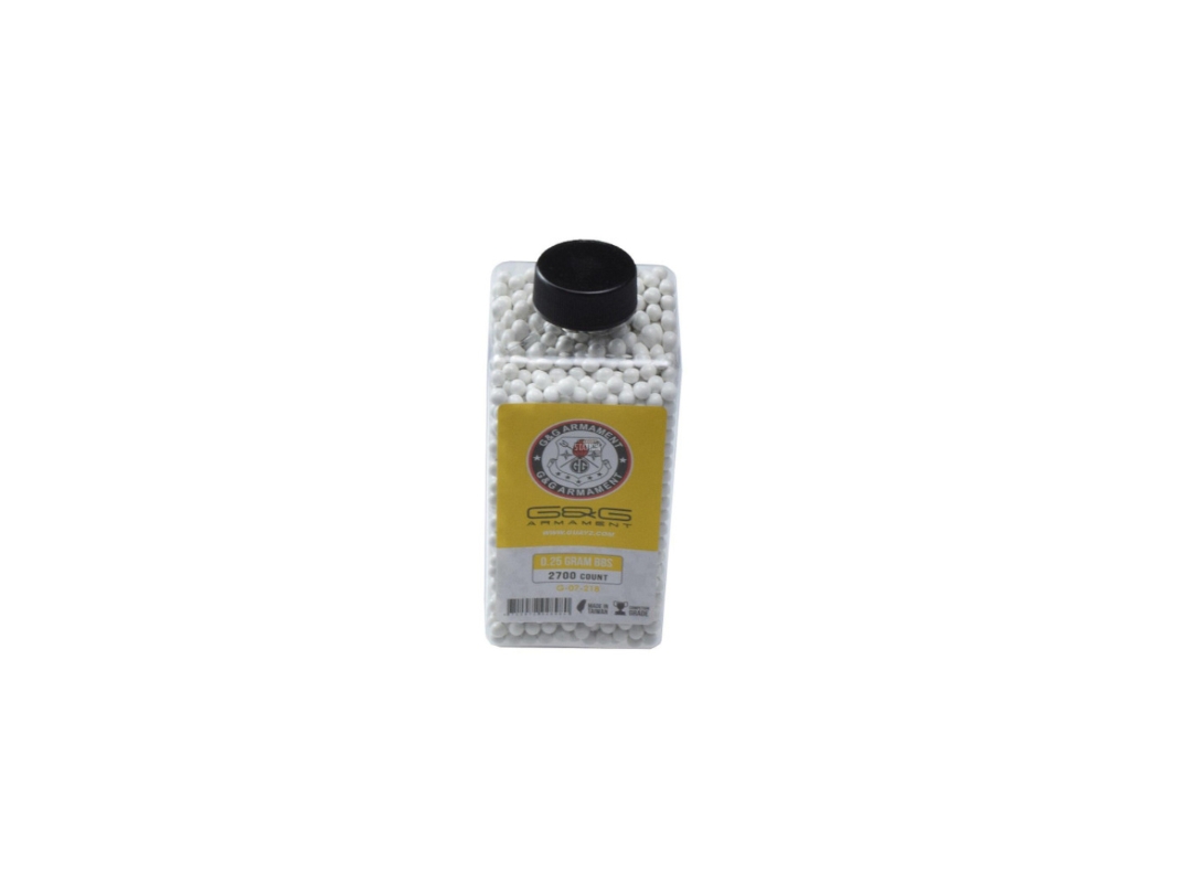 G&G Perfect BBs, 0.25g, 2700 Ct. Bottle, White, 6mm 6mm