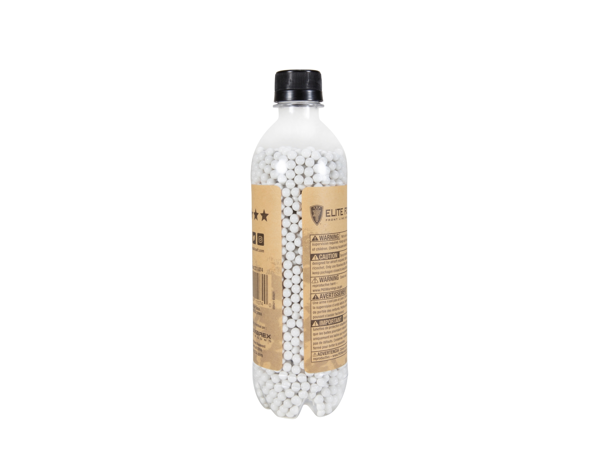 Elite Force Airsoft Bio UBB .25g 2700 Ct, White, 6mm