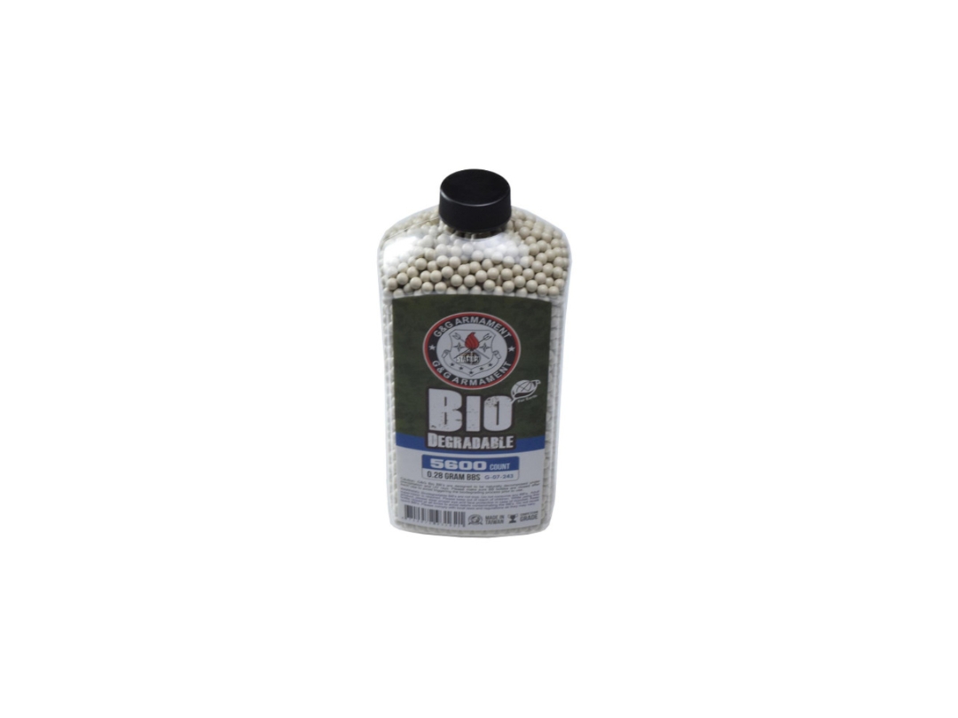 G&G Perfect 0.28g BBs, 5600 ct. Bottle, White, Bio, 6mm