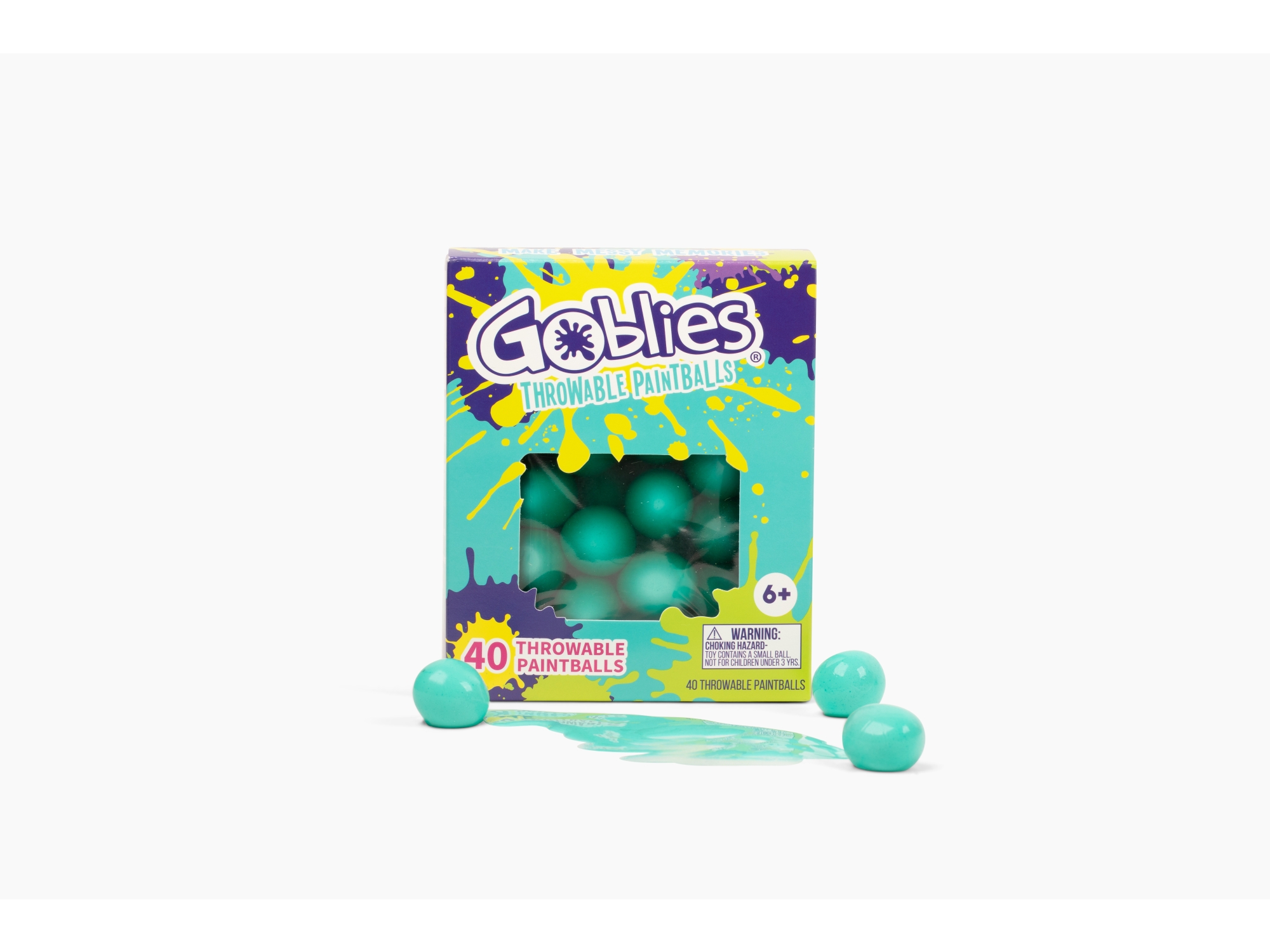 Gobiles Goblies Throwable Paintballs 40ct, Teal, Aqua