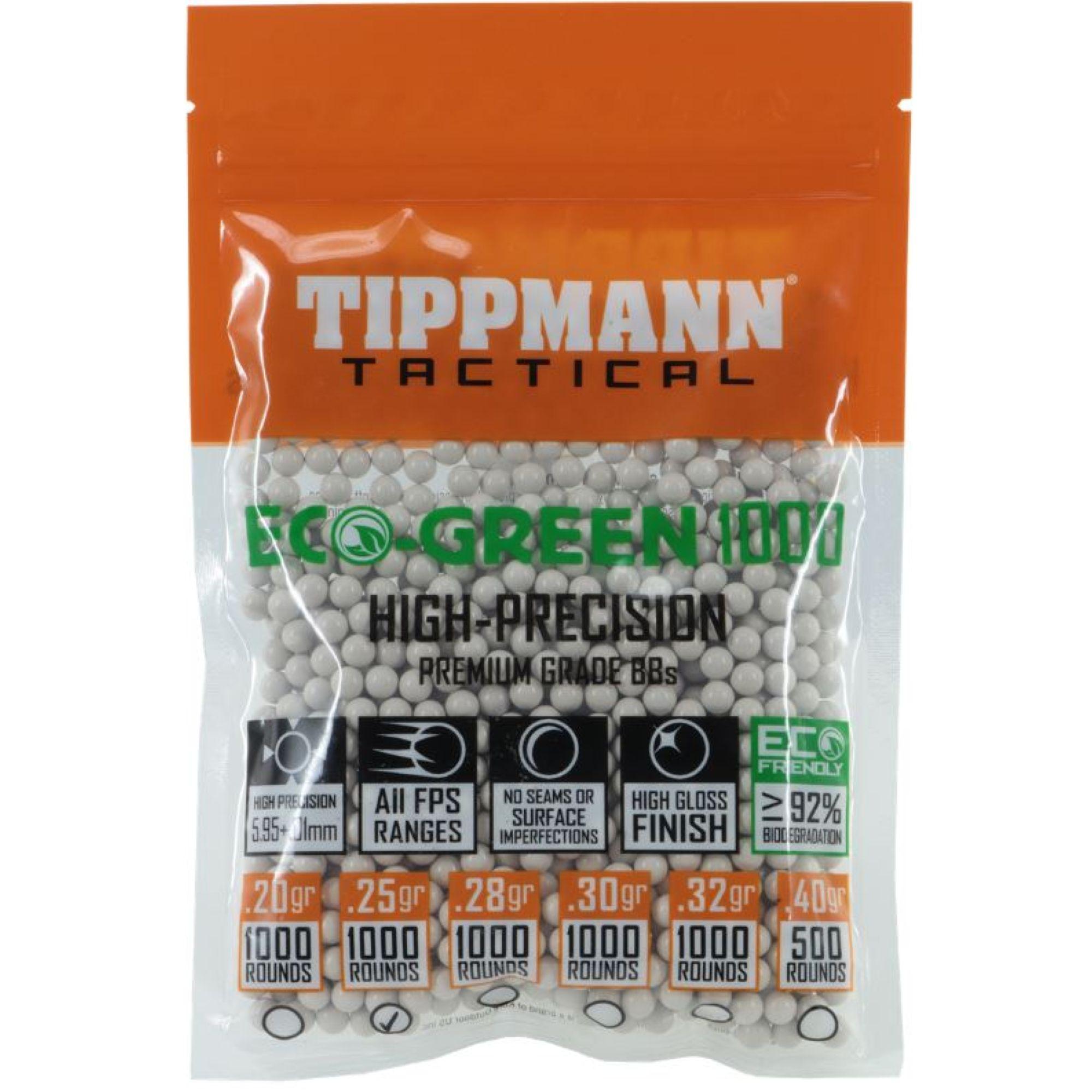 Tippmann Tactical Airsoft BB Eco 1000ct .25g White, 6mm
