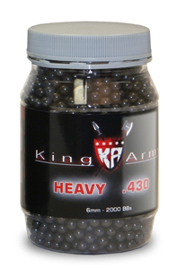 King Arms 6mm airsoft BBs, 0.43g, 2,000 rds, black
