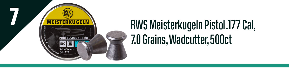 RWS Meisterkugeln Pistol .177 Cal, 7.0 Grains, Wadcutter, 500ct