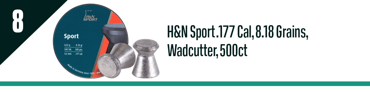 H&N Sport .177 Cal, 8.18 Grains, Wadcutter, 500ct