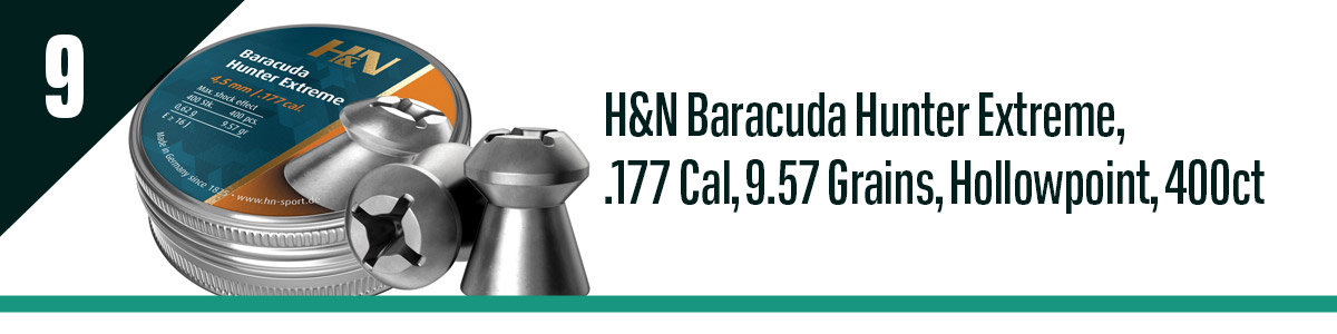 H&N Baracuda Hunter Extreme, .177 Cal, 9.57 Grains, Hollowpoint, 400ct