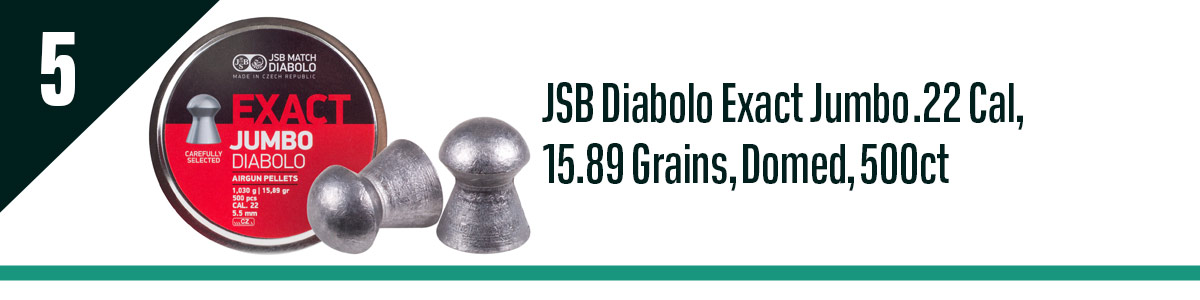 JSB Diabolo Exact Jumbo .22 Cal, 15.89 Grains, Domed, 500ct
