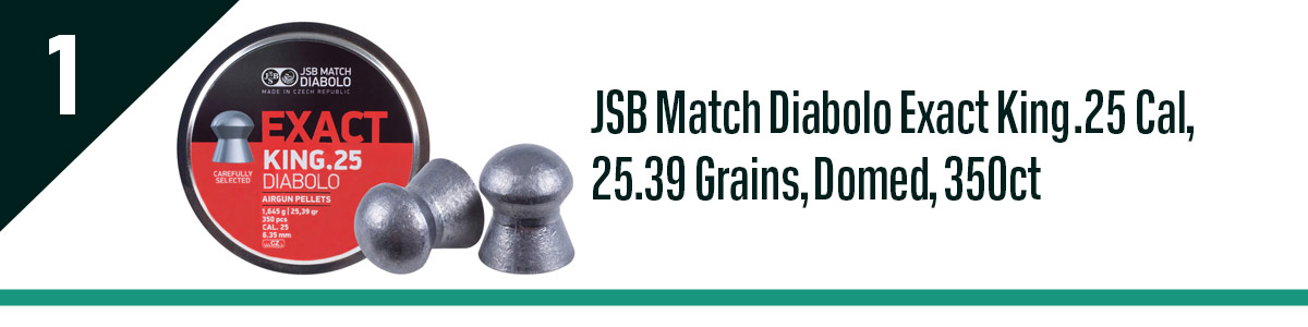 JSB Match Diabolo Exact King .25 Cal, 25.39 Grains, Domed, 350ct