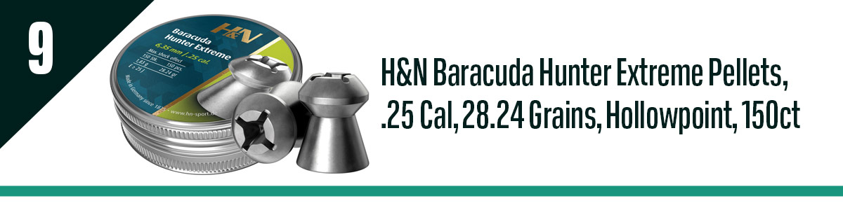 H&N Baracuda Hunter Extreme Pellets, .25 Cal, 28.24 Grains, Hollowpoint, 150ct
