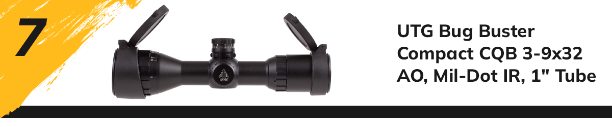UTG Bug Buster Compact CQB 3-9x32 AO, Mil-Dot IR, 1in Tube