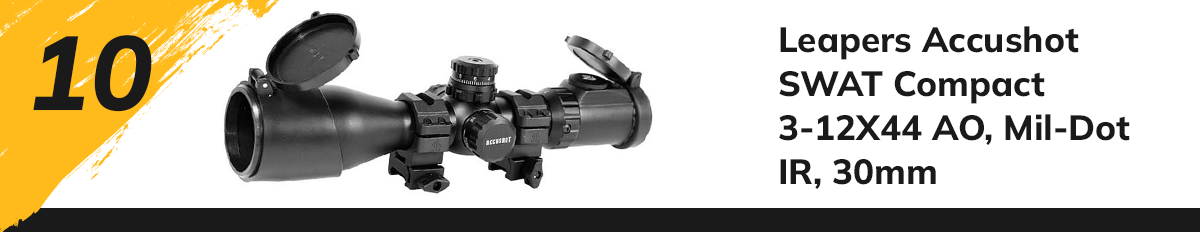 Leapers Accushot SWAT Compact 3-12X44 AO, Mil-Dot IR, 30mm