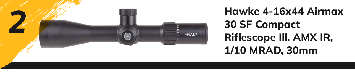 Hawke 4-16x44 Airmax 30 SF Compact Riflescope, Ill. AMX IR, 1/10 MRAD, 30mm