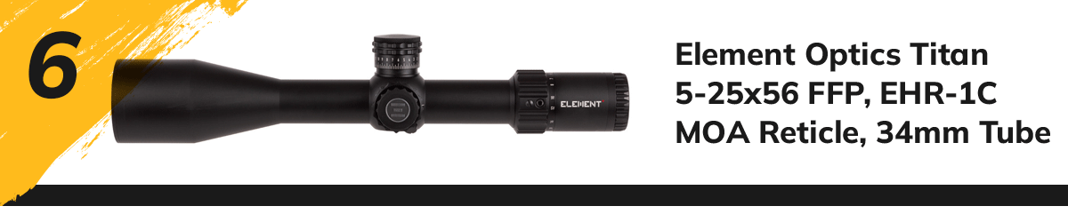 Element Optics Titan 5-25x56 FFP, EHR-1C MOA Reticle, 34mm Tube