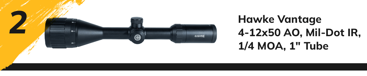 Hawke Vantage 4-12x50 AO, Mil-Dot IR, 1/4 MOA, inch Tube