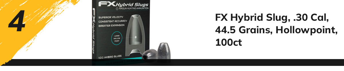 FX Hybrid Slug, .30 Cal, 44.5 Grains, Hollowpoint, 100ct