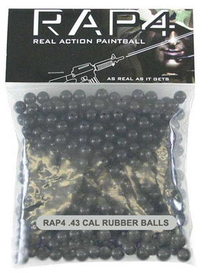 RAM RAP4 .43 Caliber Black Rubber Balls, 500ct