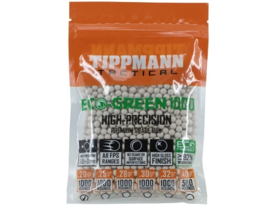 Tippmann Tactical Airsoft BB Eco 1000ct .20g White, 6mm, 1000 count